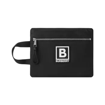 Burberry Leather Storage Bag Men's Black