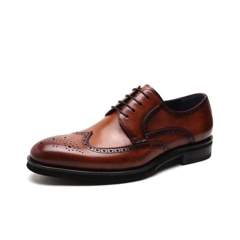 Satchi Dress Shoes Men's Yellow Brown-1