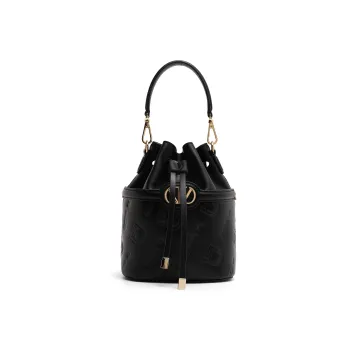 DILAKS Cow Leather Bucket Bags Crossbody Bags Handbags Small Size Women's Black