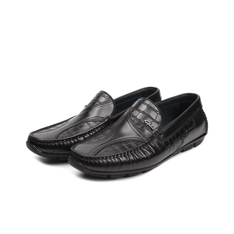 Satchi Casual Leather Shoes Men's Black-2