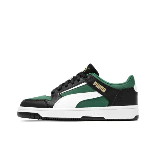 PUMA REBOUND Series Skateboard Shoes Unisex Low-Top Black/White/Green/Gold