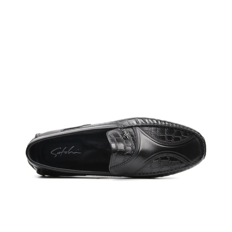 Satchi Casual Leather Shoes Men's Black-3