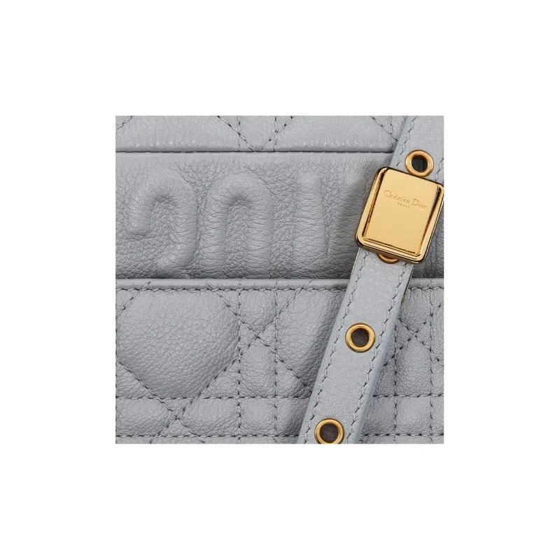 DIOR Caro Soft Cow Leather Chain Bag, Shoulder Bag, Crossbody Bag Medium Size Women's Gray-5
