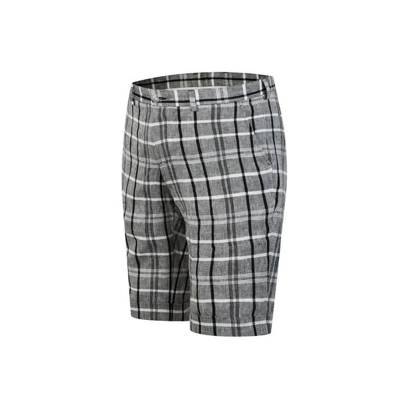 MANGANO Casual Shorts Men Gray Plaid-2
