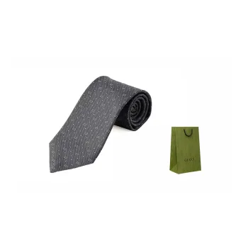 GUCCI Silk Ties Unisex Blue Gray