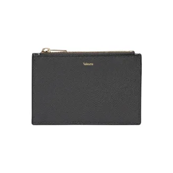 Valextra Calfskin Coin Purse, Card Holder Men's Smoke Gray