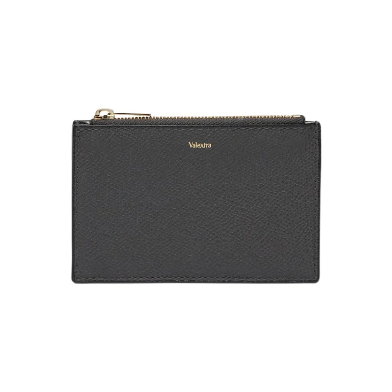 Valextra Calfskin Coin Purse, Card Holder Men's Smoke Gray-0