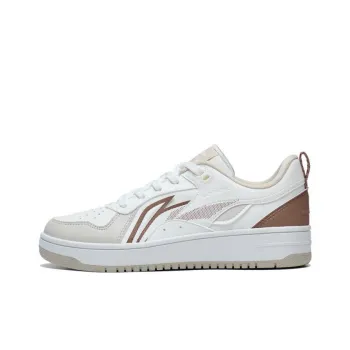 LiNing Shiyi Anti Slip Wear Resistant Low Top Skateboard Shoes Women's White Gray Umber