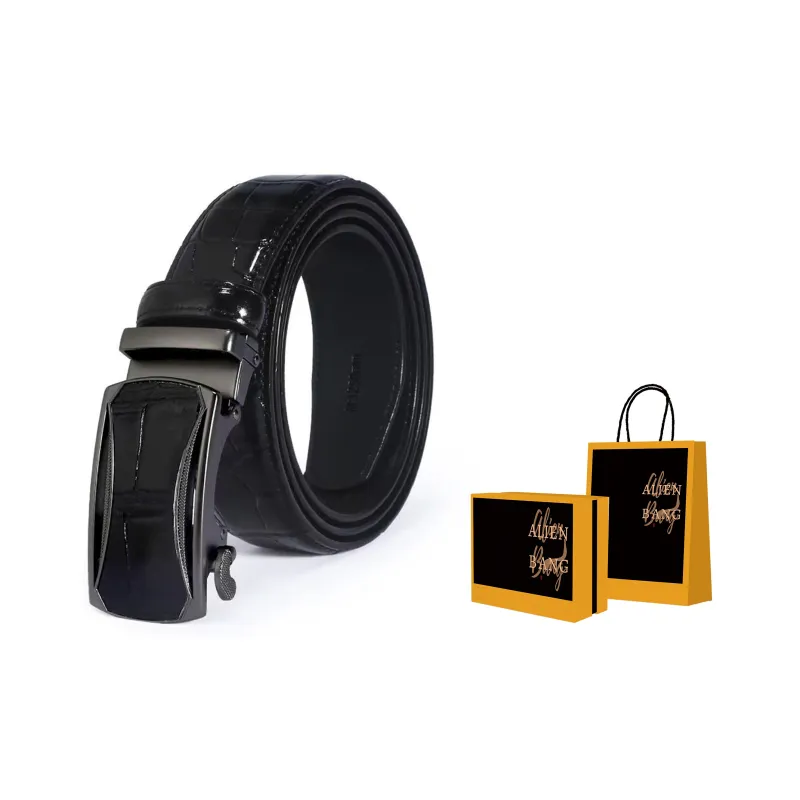 ALIEN BANG Cow Leather Leather Belts Men's 3.5CM-1