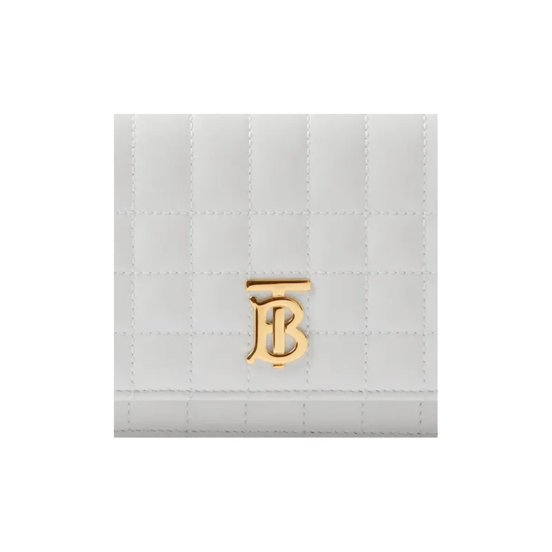 Burberry Lola Lola Bag Lambskin One Shoulder Crossbody Clutches Women's White-4