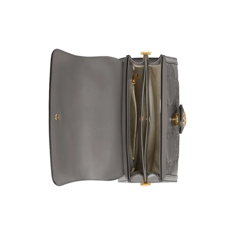 GUCCI GG Matelassé Leather Controller Wine God Bag Shoulder Bags Handbags Small Size Women's Gray-7