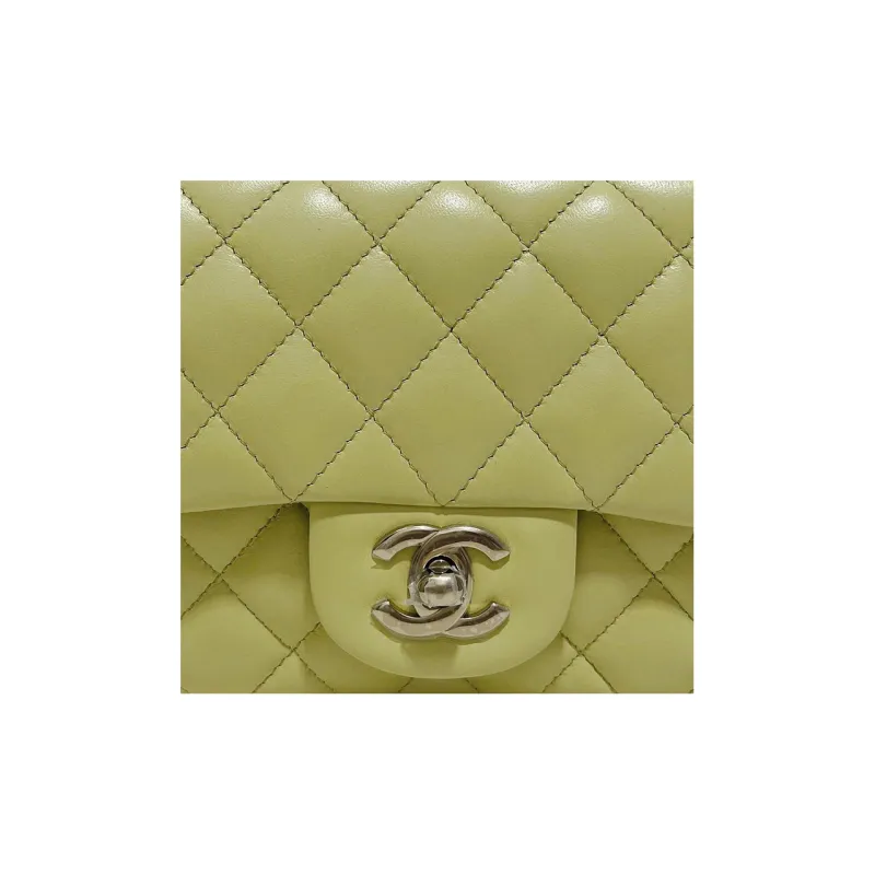 CHANEL Sheepskin Mini Square Flap Bag, Coin Purse, Clutch, Crossbody Bag Mini Women's Yellow-2