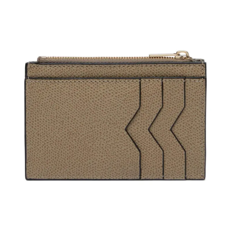 Valextra Calfskin Coin Purse, Card Holder Men's Oyster Brown-1