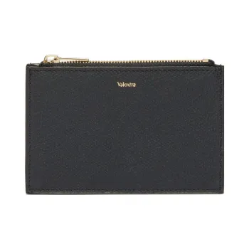 Valextra Calfskin Coin Purse, Card Holder Unisex Night Blue