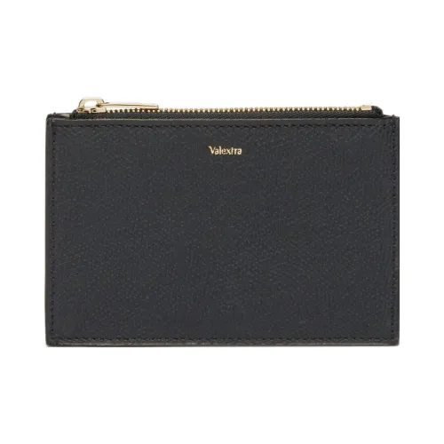 Valextra Calfskin Coin Purse, Card Holder Unisex Night Blue
