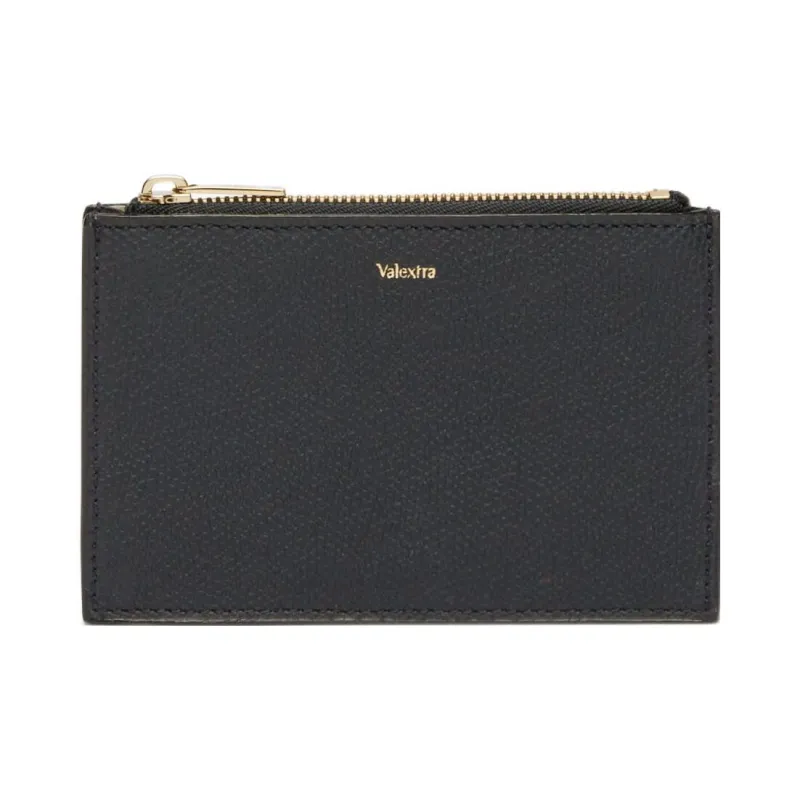 Valextra Calfskin Coin Purse, Card Holder Unisex Night Blue-0