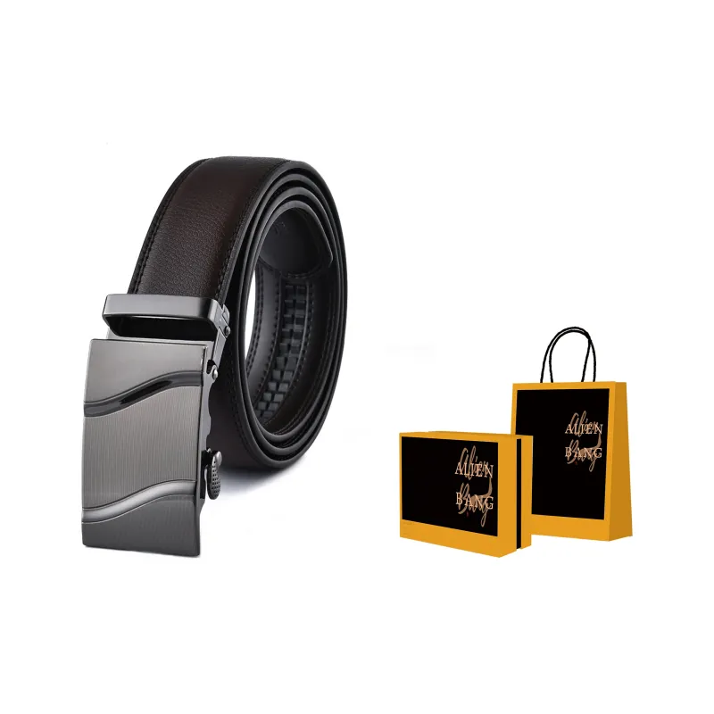 ALIEN BANG Cow Leather Leather Belts Men's 3.3CM-1