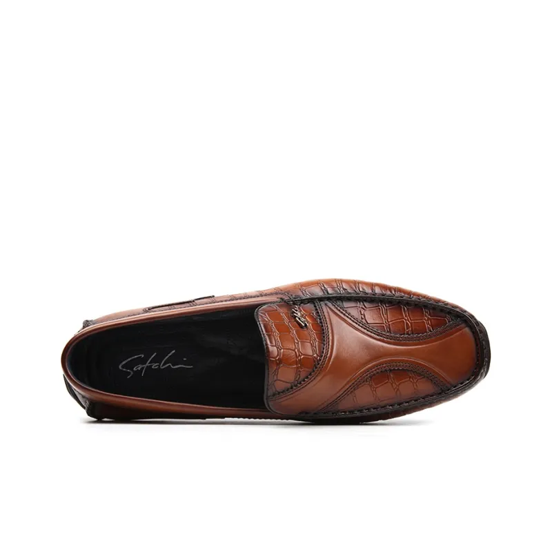 Satchi Men's Casual Shoes Men Low Top Yellow Brown-3