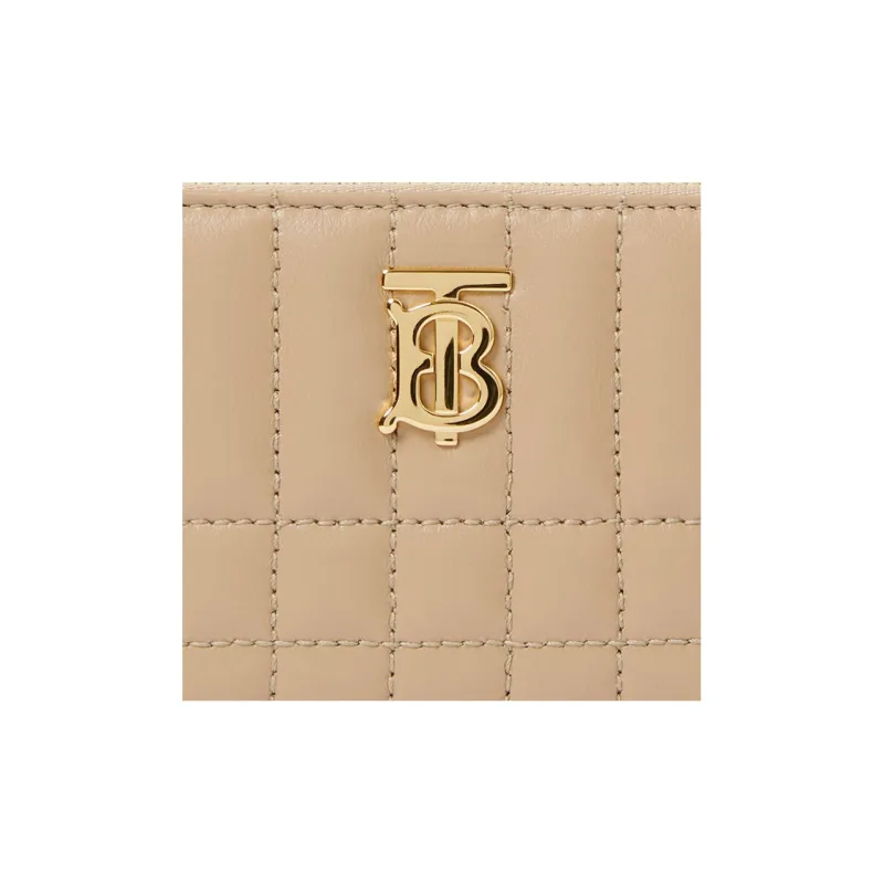 Burberry Lola Lola Bag Sheepskin Wallet Women's Wheat Beige-4