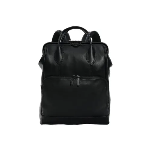 ARTPHERE Cow Leather Laptop Backpack Large Size Unisex Black