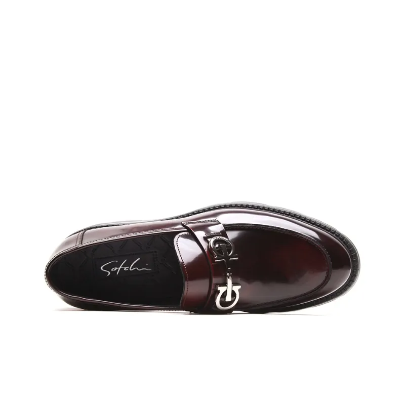 Satchi Casual Leather Shoes Men's Burgundy-3