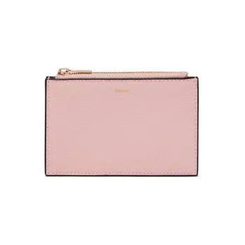 Valextra Calfskin Coin Purse, Card Holder Women's Pink Peony