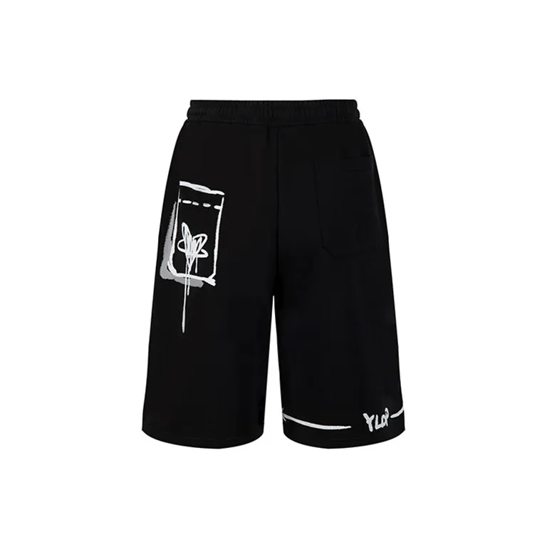 YLDP Casual Shorts Unisex Black-1
