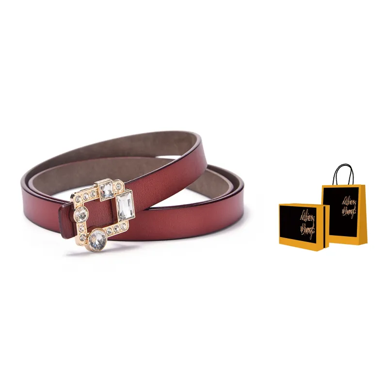 ALIEN BANG Cow Leather Leather Belts Women's 2.3CM-1