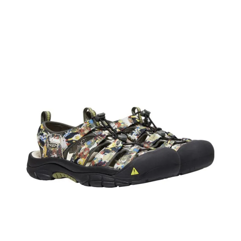 KEEN Newport Retro Abrasion-Resistant River Trekking Shoes Men's Printed Pattern Green/Black-2