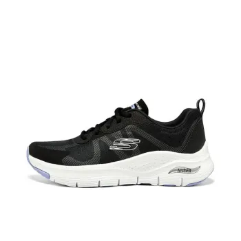 Skechers Arch Fit Anti Slip Wear Resistant Low Top Casual Shoes Women's Black White