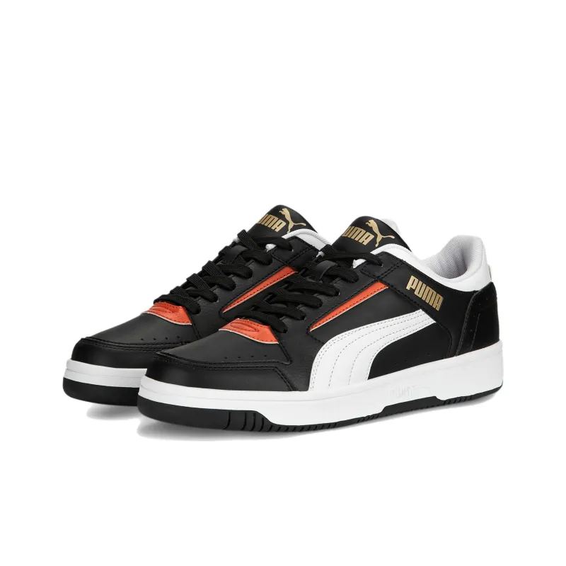 PUMA REBOUND Joy Anti-Slip Wear-Resistant Low-Top Skateboard Shoes Unisex Black White Red-2