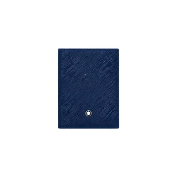 MONTBLANC Cow Leather Card Holder Men's Midnight Blue