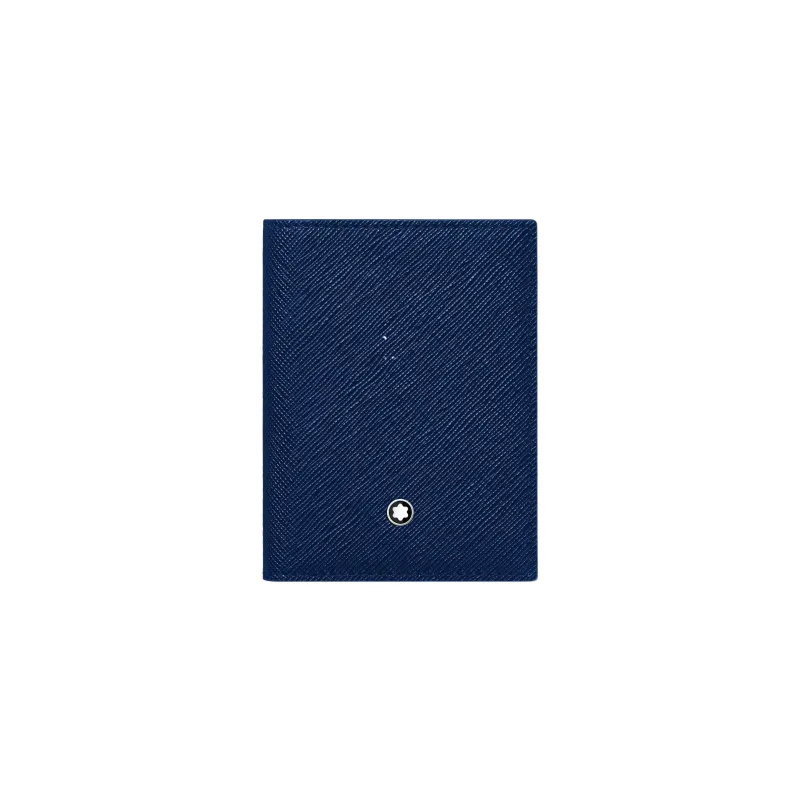 MONTBLANC Cow Leather Card Holder Men's Midnight Blue-0