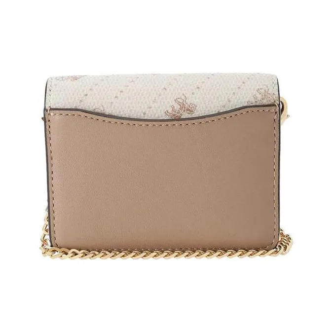 COACH Canvas With Leather Shoulder Bag, Crossbody Bag, Wallet Mini Women's Ecru Cream-2