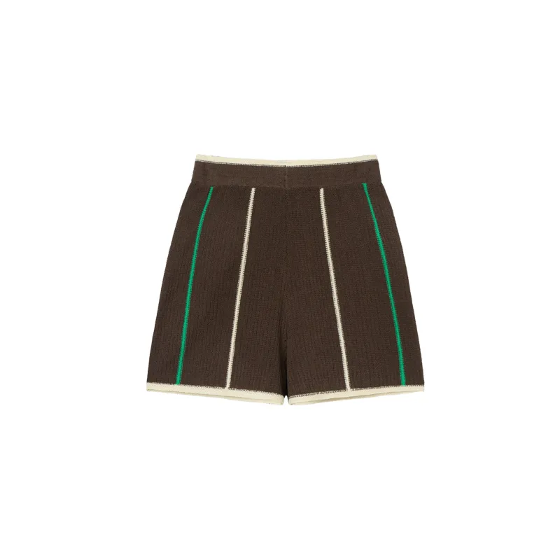 MEETLADY Casual Shorts Women's Coffee-1