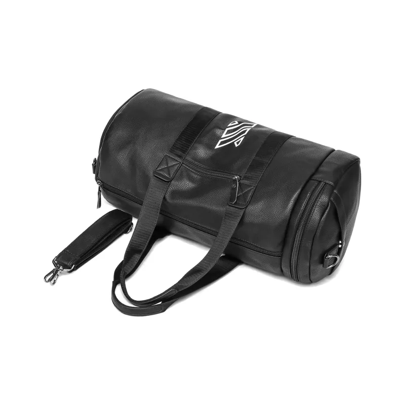 NOMK PU Swim Bag Sports Bag Luggage Bag Shoulder Bag Crossbody Handbag Large Size Unisex Black/Brown-4