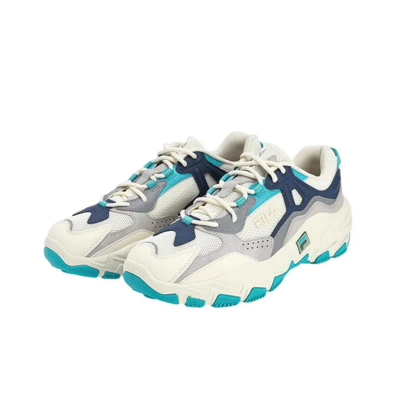 FILA Ravagement 2 Anti Slip Wear Resistant Low Top Running Shoes Men's White Blue-2