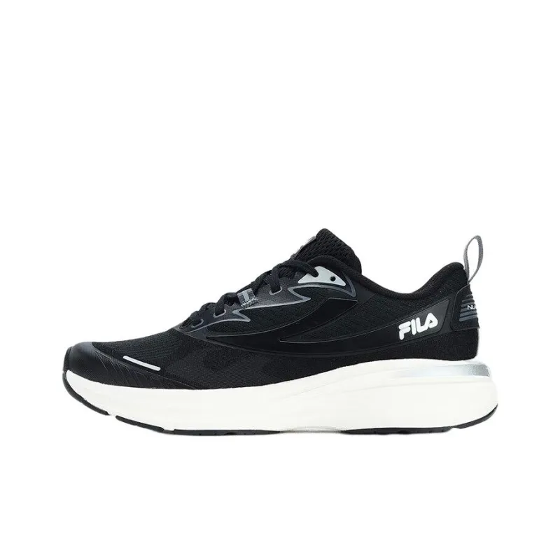FILA NUVOLE Anti Slip Wear Resistant Low Top Running Shoes Men's Black-0