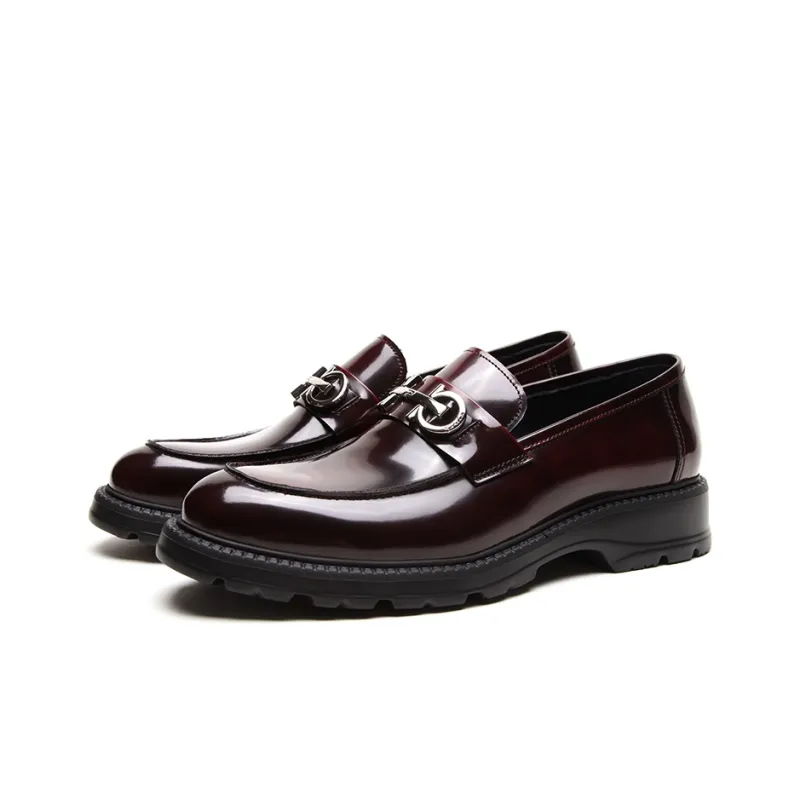 Satchi Casual Leather Shoes Men's Burgundy-2