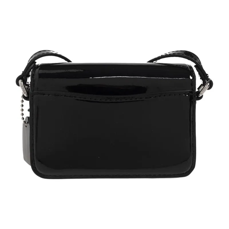COACH Studio Lacquered Finish Cow Leather Shoulder Bag, Crossbody Bag Mini Women's Black-2