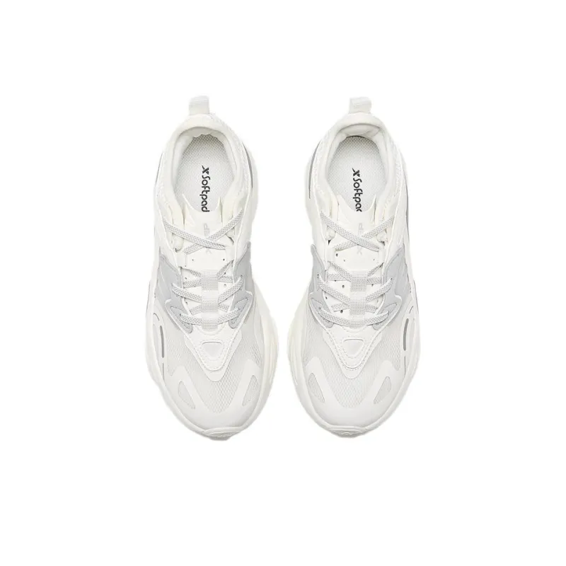 XTEP Red Flame TD Anti Slip And Wear Resistant Breathable Low Top Sports Casual Shoes Women's White Gray-3