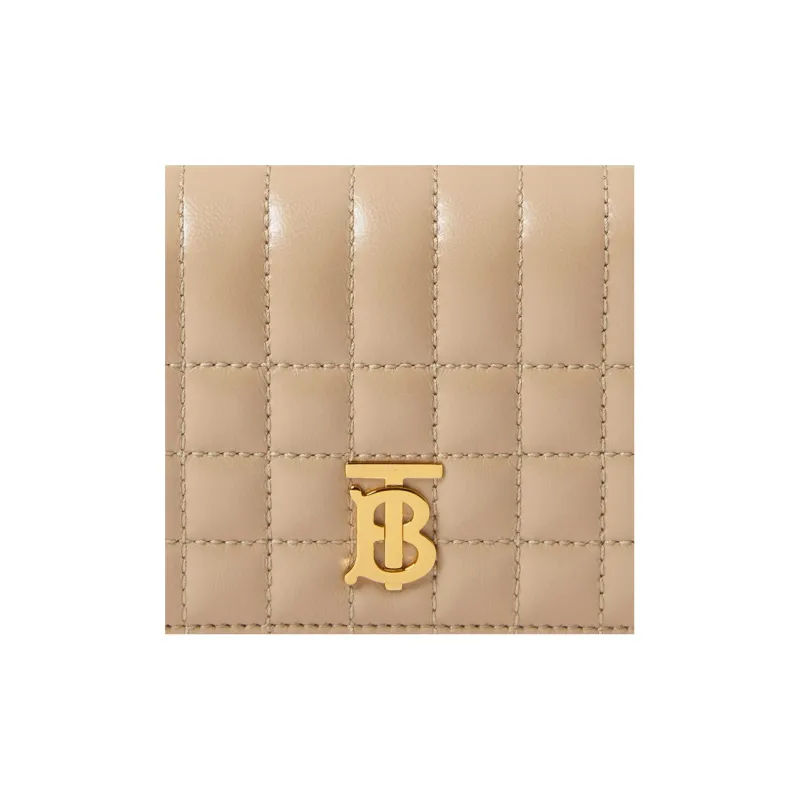 Burberry Lola Lola Bag Lambskin Wallet Small Size Women's Wheat Beige-4