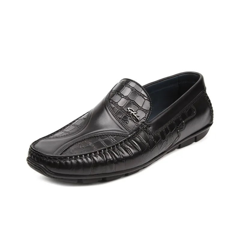 Satchi Casual Leather Shoes Men's Black-1