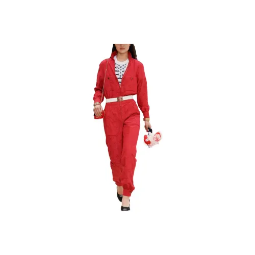 CHANEL Jumpsuits Women's Red