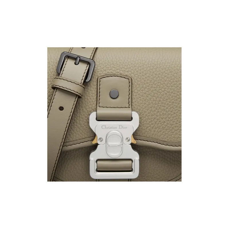 DIOR Grained Calfskin Messenger Bag Shoulder Bag Crossbody Bag Mini Men's Beige-5