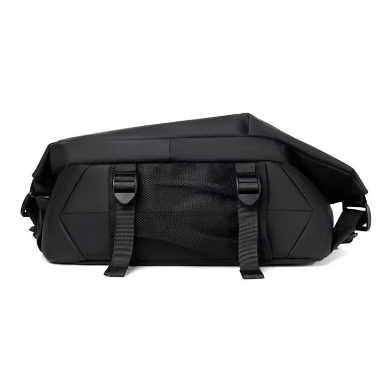 NOMK Oxford Workwear Messenger Bag Backpack Fanny Pack Regular Unisex Black/Gray-11