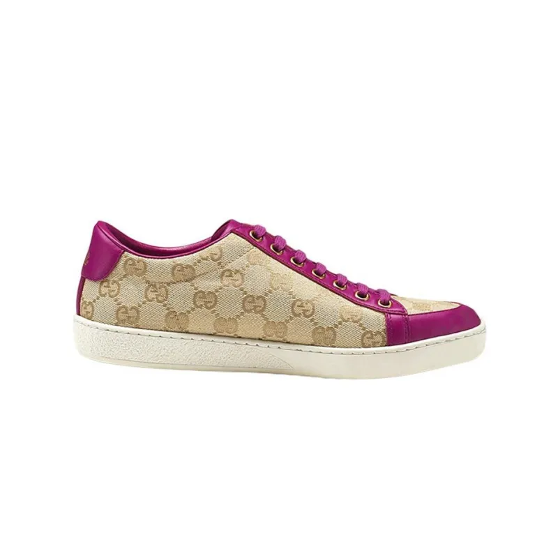GUCCI Stylish Skateboarding Shoes Women's Beige Purple-1