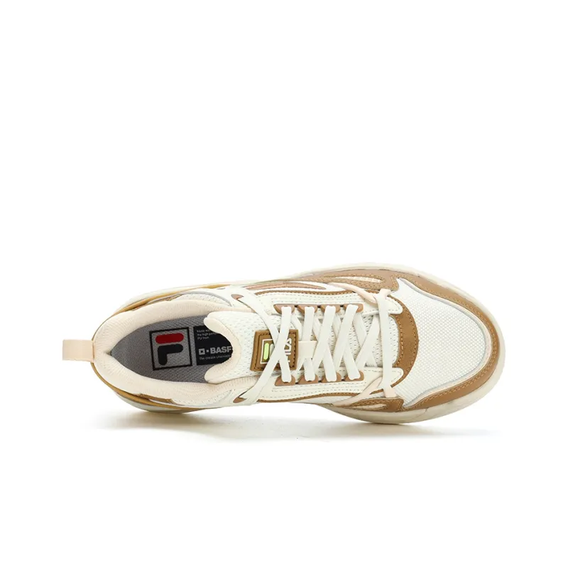 FILA SLAM Anti Slip Wear Resistant Low Top Skateboard Shoes Women's White Umber-2