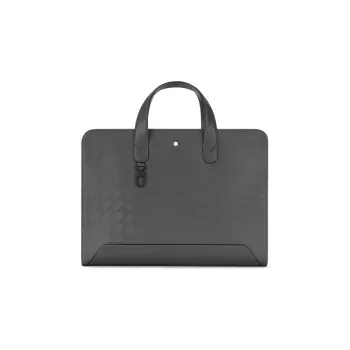 MONTBLANC Cow Leather Portable One Shoulder Crossbody Briefcases Men's Elegant Gray