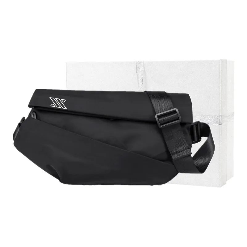 NOMK Oxford Workwear Messenger Bag Backpack Fanny Pack Regular Unisex Black/Gray-6